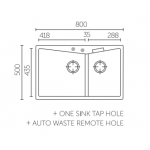 Carysil CGDB-3220-Snova 昇盤 (白色) 雙槽